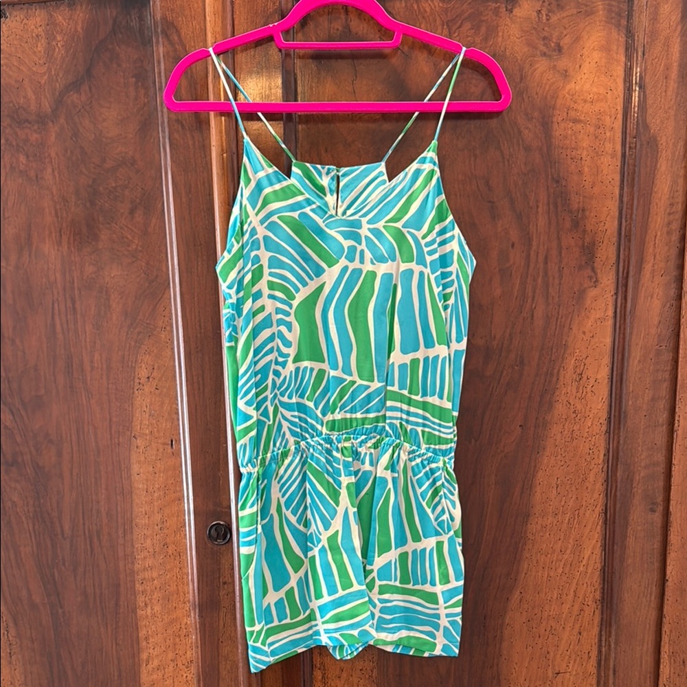 Tropical Green and Blue Romper